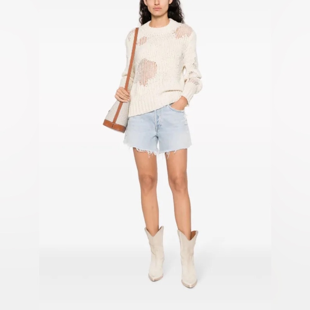Chloé Ladies Iconic Milk Distressed Sweater